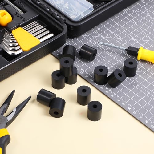 40 Pcs Black Rubber Spacers, Multi Purpose Rubber Spacer 3/4Inch OD x 1/4Inch ID x 3/4Inch Thickness, Rubber Bushing Anti Vibration Spacer Thick Rubber Washers for Vibration, Bolts, Home, Car Accessor