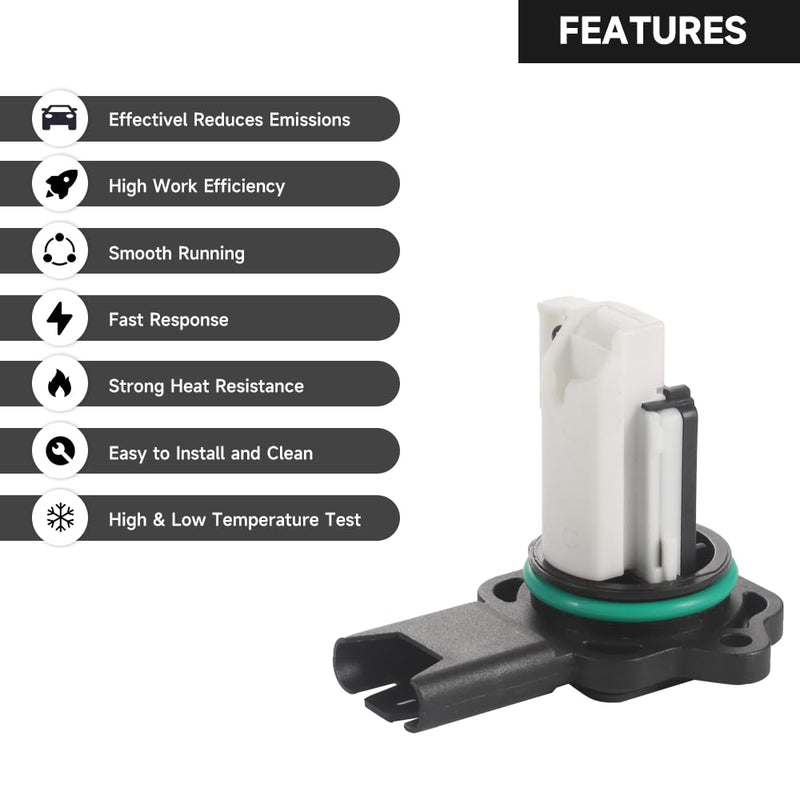 Mass Air Flow Sensor MAF Sensor - Compatible for BMW 325i/330i/330xi (3.0L L6 2006), 525i/525xi/530xi (2.5L/3.0L 2006-2007), Z4 Coupe/Roadster (2.5L/3.0L 2006-2008) - Replaces 5WK97502
