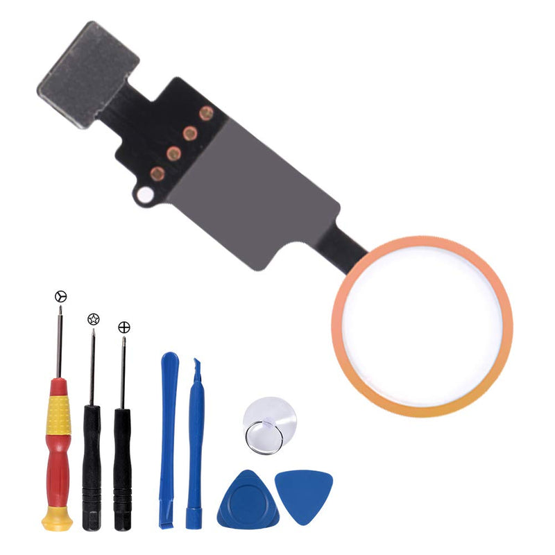 Home Button Replacement for iPhone 7 7Plus 8 8Plus, Home Button Touch ID Main Key Flex Cable Assembly Replacement with Repair Tools for iPhone 7 7P 8 8P (Rose Gold) rose gold