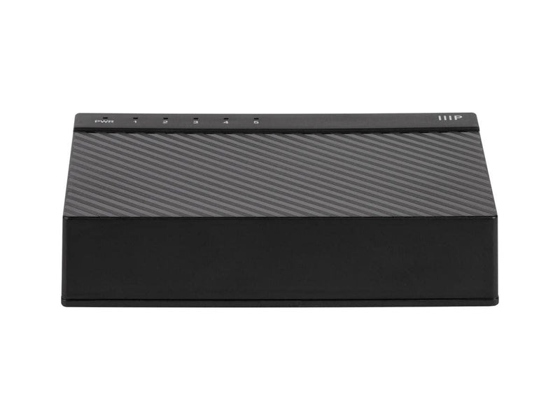 Monoprice 5-Port 10/100/1000Mbps Gigabit Ethernet Unmanaged Desktop Switch, IEEE 802.3ab, Cat5e, Plug and Play, Fanless Design, for Gaming and Streaming