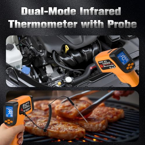 Infrared Thermometer Temperature Gun 1472°F, 12:1 Laser IR -58°F to 1472°F