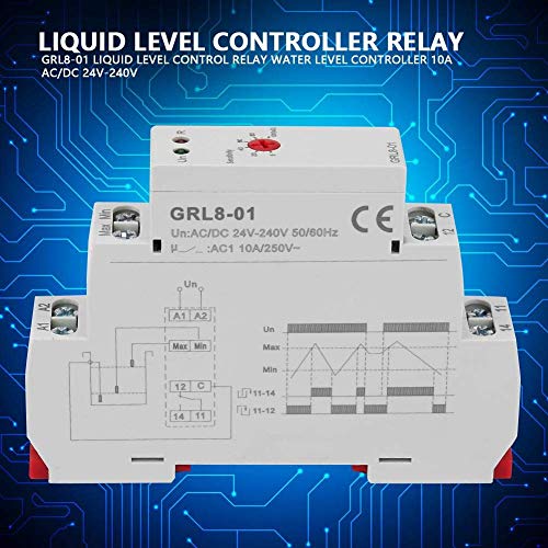 24V-240V GRL8-01 Liquid Level Control Relay Water Level Controller 10A AC/DC