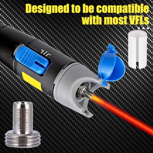 20pcs VFL Fiber Optic Visual Fault Locator Replacement Parts, Include 10 Ceramic Core Tube Sleeves & 10 Metal Heads Tips for Fiber Optic Tester Network Cable Tester & Light Meter 20