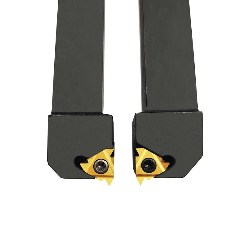 3/4" SER2020K16 + SEL2020K16 CNC Lathe Carbide Indexable Threading Turning Tool Holder with 2PCS 16ER / IR AG60 BP010 Indexable Carbide Turning Insert Blade + 2 Wrench T15