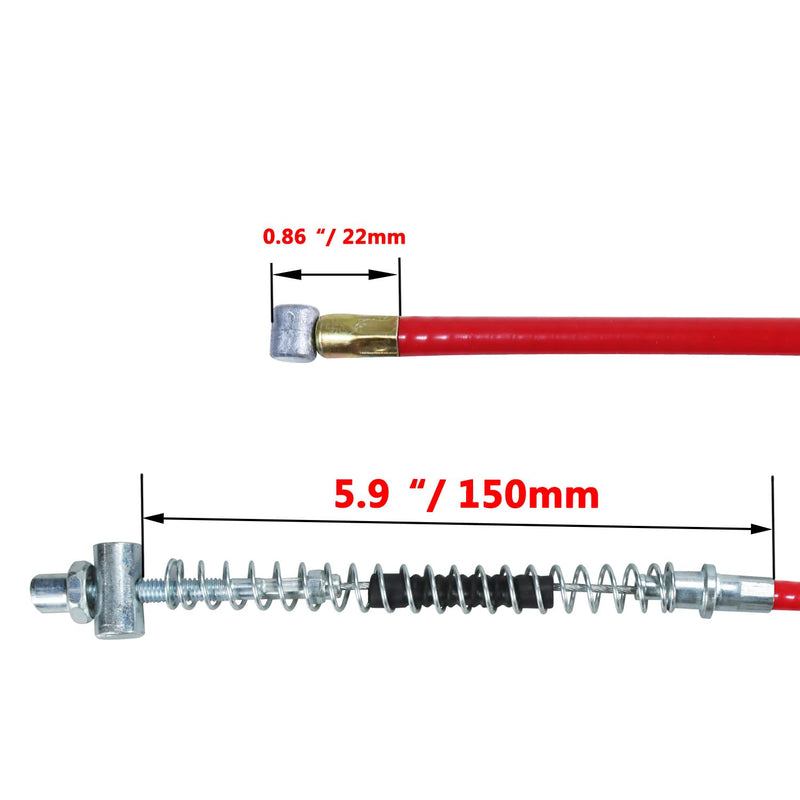 68 Inch Rear Drum Brake Cable Line for Predator 196cc 212cc 5.5hp 6.5hp baja Warrior Massimo MB165 MB200 Coleman CT200U BT200X CT200U-EX Yerf-Dog Mini Bike ATV Scooter Heavy Duty Parts Red