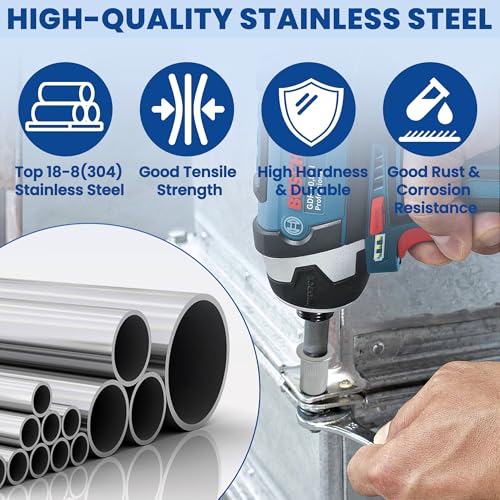 230Pcs Rivet Nut Assortment Kit,Stainless Steel Rivet Nuts M3M4M5M6M8M10 Metric Kit-230pcs