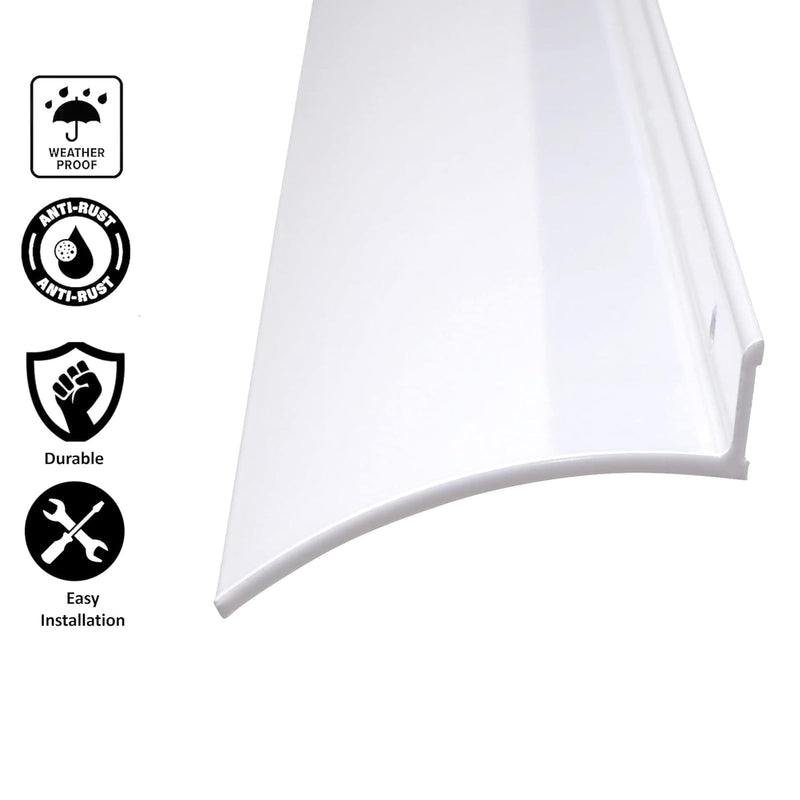 Door Rain Drip Guard and Window Guards, 2.8 Inches Deflector, Drip Edge Diverter - 40 Inches Long, Aluminum Black 1pc