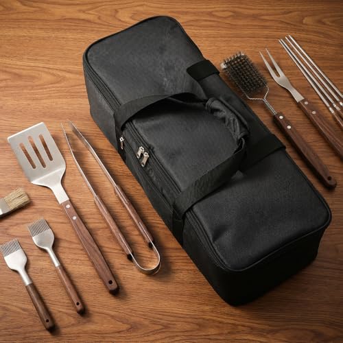 Grill Tool Storage Bag, 23.6" x9.8 x7.9 Large Capacity Grill Accessory Storage, Heavy-Duty Grills Utensil Storages with Pockets, Outdoor BBQ Utensil Holder, Grilling Tools Storages for Camping Picnic