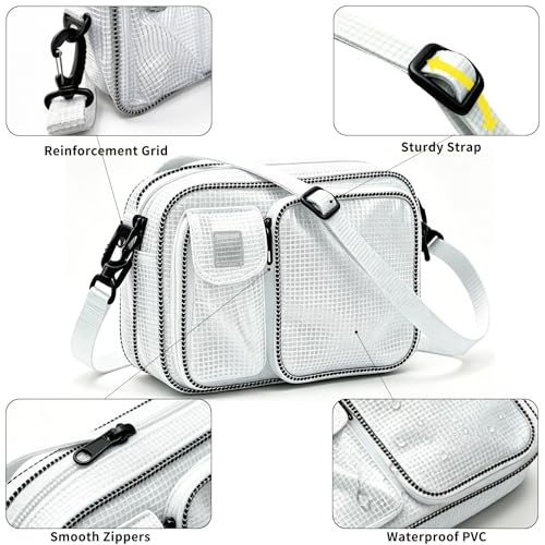 Anti-Static Tool Bag 3 Pockets - 10.6 Inch Transparent PVC Cleanroom Engineer Bag for Work Travel and Daily Use White 1