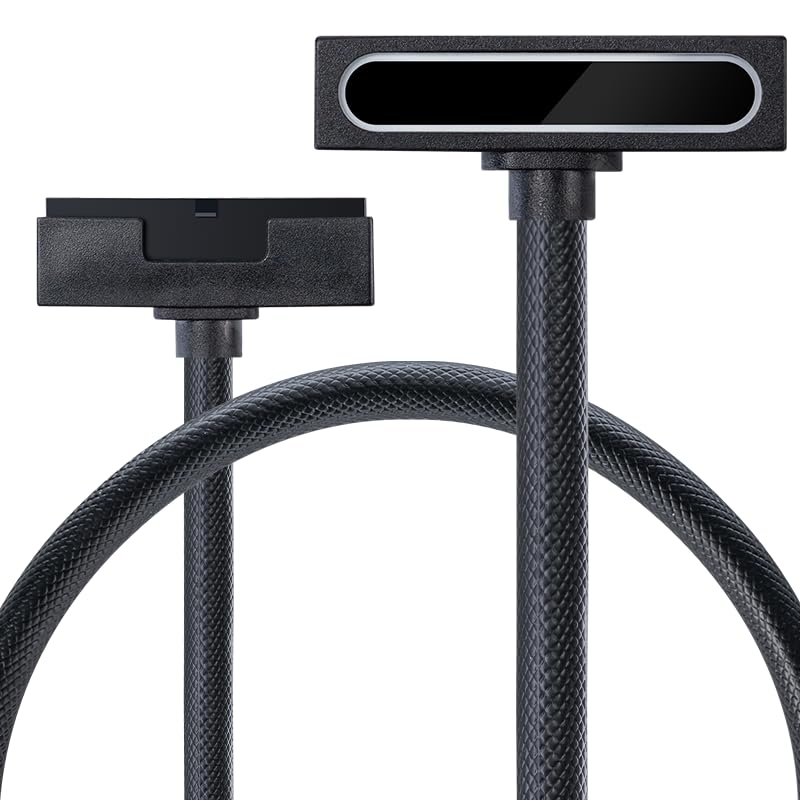 Hydra-24PIN PC PSU Extension Cable ARGB LED, Copper Wire Motherboard Power Extension Cable Integrated Minimalist Design, 2000W Power (Whole Set) Male to Female (Black) Black