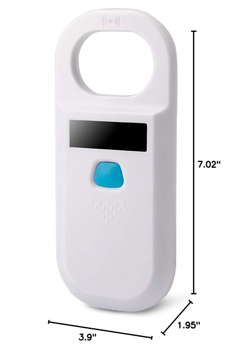 Portable OLED Display RFID ISO11784/11785 134.2Khz/125khz FDX-B Microchip Reader Scanner for Dog/Cat（White） white animal reader-11