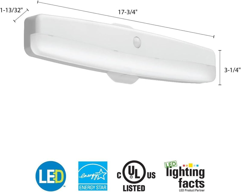 Lithonia Lighting LED Flush Mount Closet Light, 18 Inch Motion Sensor Closet Light Fixture for Bedroom, Bathroom, Storeroom, Pantry or Utility Room, Damp Rated, Hardwired (FMMCL 18 840 PIR M4) 18 in
