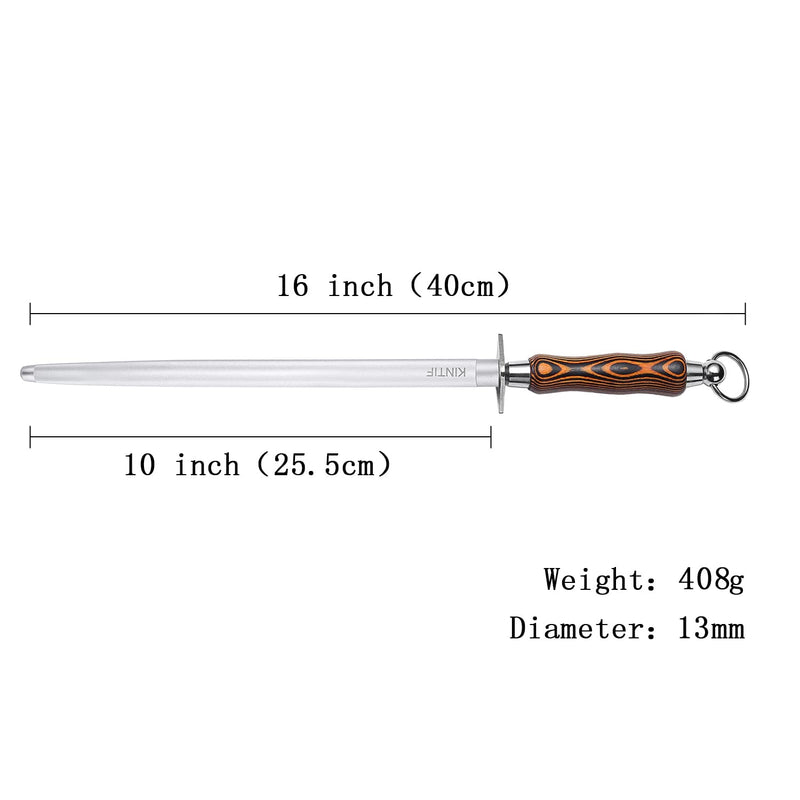 Honing Steel 10 inch Professional Knife Sharpener, High Carbon Steel, Fine Lines, High hardness, Knife Sharpening Steel Honing Rod Round
