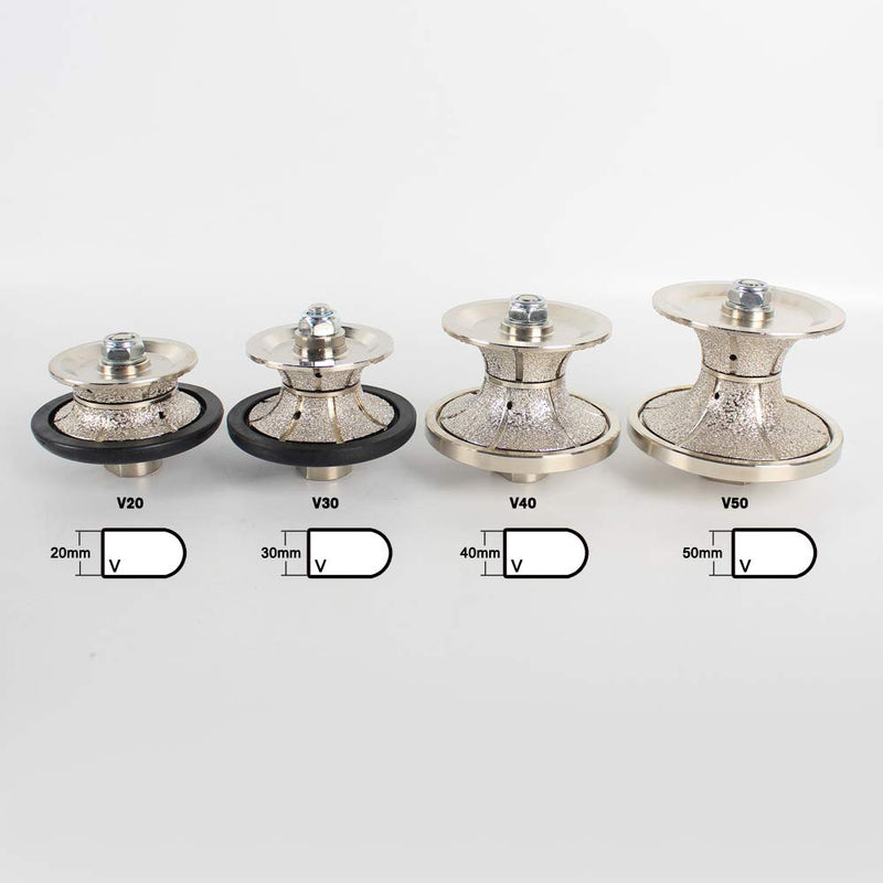 Raizi V30 30mm Full Bullnose Diamond Hand Profiler/Router Bits with 5/8-11 Thread for Granite Countertop V30(1-1/8")