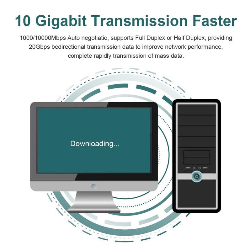 ipolex 10Gb Network Card Intel X540-T2 PCIE NIC Ethernet Card, Dual RJ45 Port, Intel X540-BT2 Controller, 10G Converged Network LAN Adapter, Support Windows/Linux/Vmware/ESX/Freebsd Server 2xRJ45 1pc