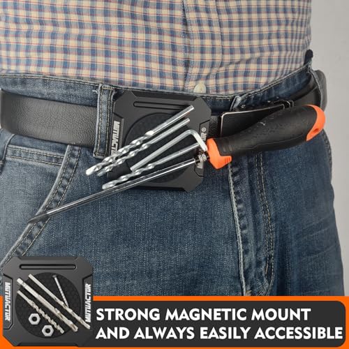 MUTUACTOR Heavy Duty Magnetic Tool Belt Clip,Φ2.2”Anti-Slip Strong Magnet Tool Belt Clip with Heavy Plate,Quick Access Magnetic Tool Holder Hammer Holster for Screws,Nails Hammers, Pliers,1PCS Heavy Duty Magnet Belt Clip X1
