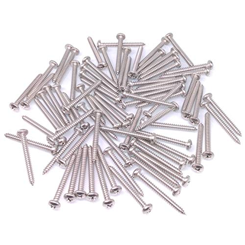 Yodaoke 100pcs #10 x 1-3/4" 304 Stainless Steel Phillips Pan Head Wood Screws #10 x 1-3/4"