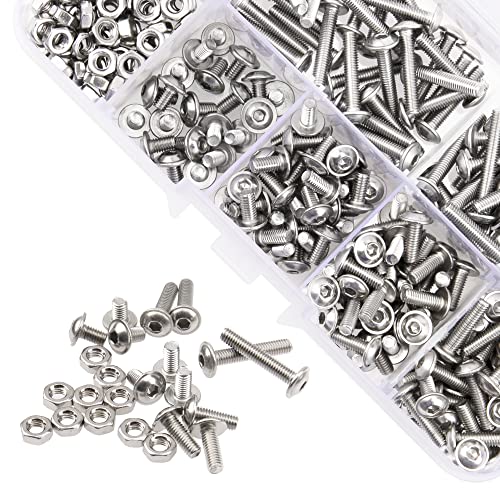 310Pcs M3 Flanged Button Head Socket Cap Screws Assortment Kit 304 Stainless Steel Bolt Nuts