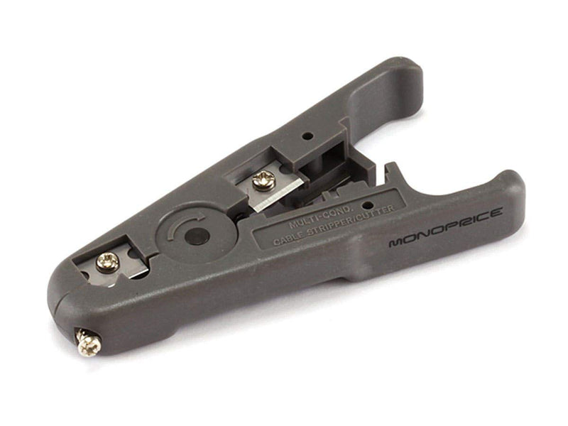 Monoprice RJ-45/RJ11 Stripping and Crimping Tool Kit with Modular Plugs (108140)