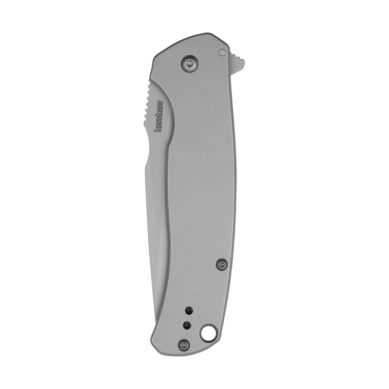 Kershaw Scour Pocket Knife, Matte Gray Design, 3.3 Inch Stainless Steel Drop Point Blade, EDC with Assisted Opening, Reversible Pocketclip, Everyday Carry Pocket Knife for Men and Women