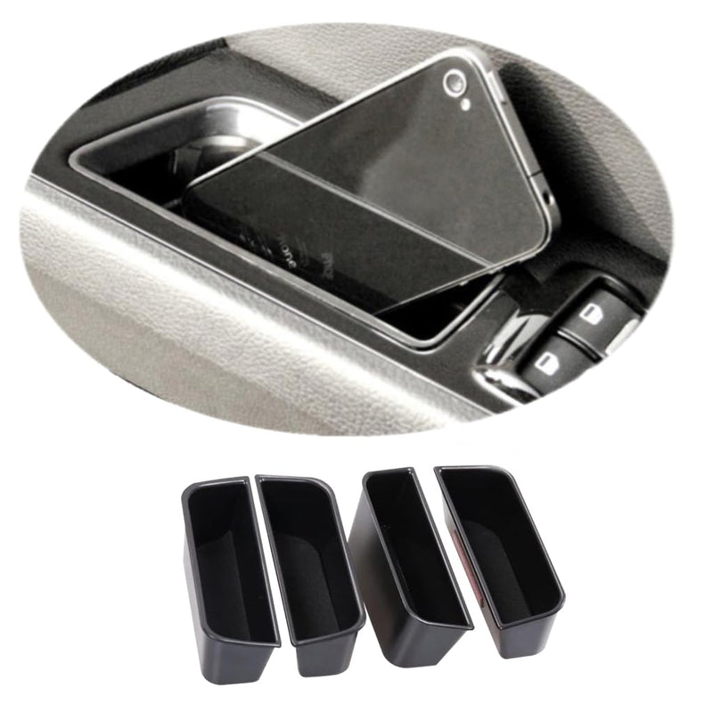 Vesul 4pcs Door Side Storage Box Compatible with Ford Fusion 2013 2014 2015 2016 2017 2018 2019 2020 Armrest Phone Container Door Organizer Handle Pocket ABS Tray Insert Glove Pallet Ford Fusion 2013-2020