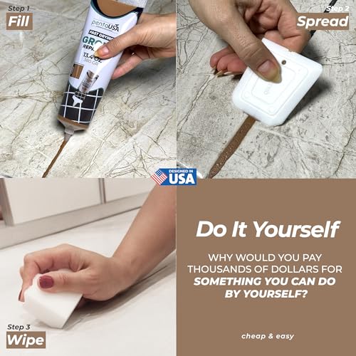 PentaUSA Premixed Tile Grout Repair - Beige Brown (8.8oz/250g)