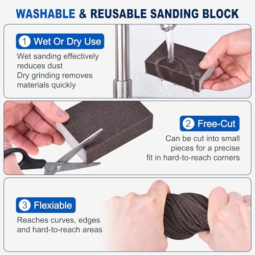 20Pcs 320Grit Sanding Sponges, Wet Dry Sanding Blocks 20