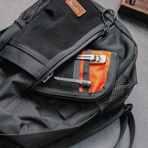 VIPERADE VE22 EDC Pouch Small Pocket Organizer with 9 Compartments, Pocket Tools Pouch with DIY Patches Areas, Compact Multitool Organizer Bag for Men Orange