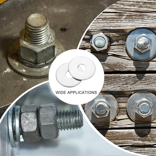 uxcell 50Pcs M8 Flat Washer, 304 Stainless Steel 8mm ID x 30mm OD x 1.5mm Thick for Bolt Screw, Factories Repair, Kitchens, Shops, and Outdoor Construction, Silvery M8x8mm IDx30mm OD 50