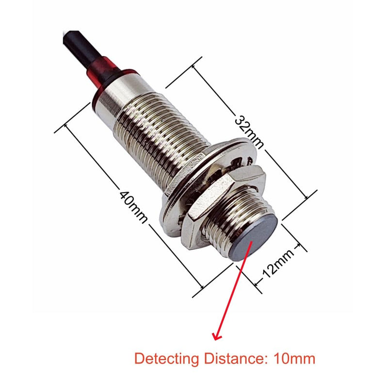 NJK-5002C Hall Effect Sensor M12 Proximity Switch NPN NO 3 Wires Detection Approach Switch 10mm Normally Open (4 Pack)