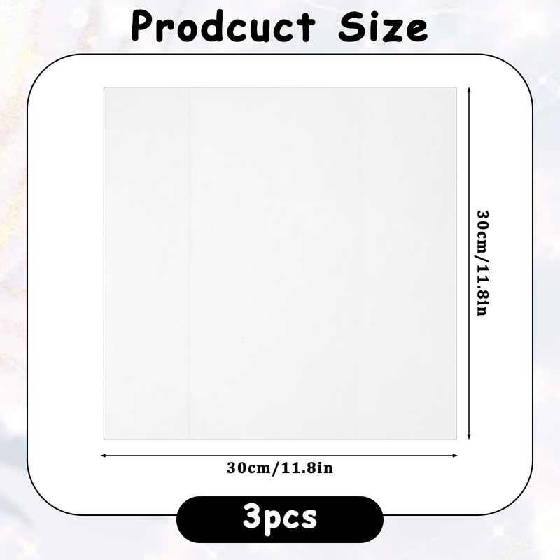 LED Light Diffuser Film 3PCS Adhesive Light Diffuser Board Anti-Glare for Ceiling Lights, Downlight, Spotlight, Panel Lights, 11.8x11.8in