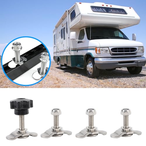 Haofy M8x35mm L Track Double Lug Threaded Stud Nut Fitting,Stainless Steel L Track Fittings Used with Rails for Truck Bed or Trailer Cargo Control