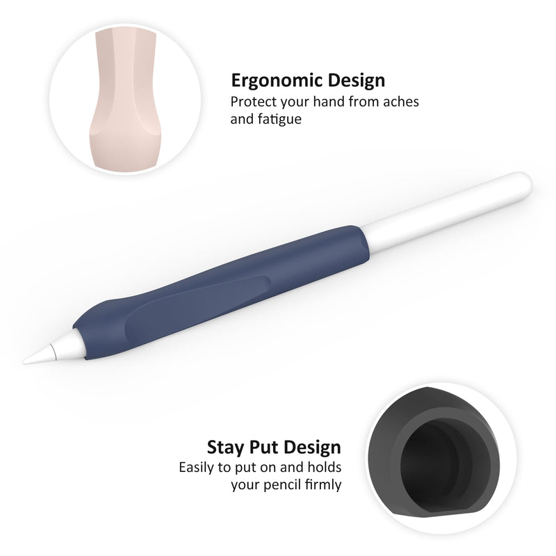 NIUTRENDZ Silicone Grips for Apple Pencil (Midnight Blue, Apple Pencil Pro&2nd&USB-C) Apple Pencil Pro & 2nd & USB-C Midnight Blue