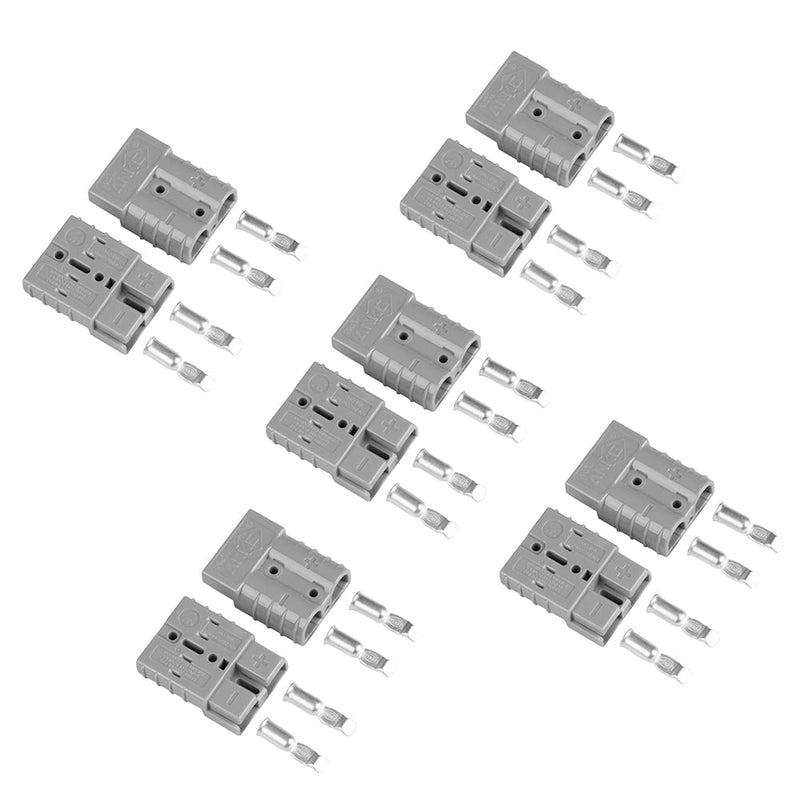 10Pcs 50 Amp 600V Connector Kit, Grey for Outdoor RV Power, Batteries, 4x4 Off-Road Winch