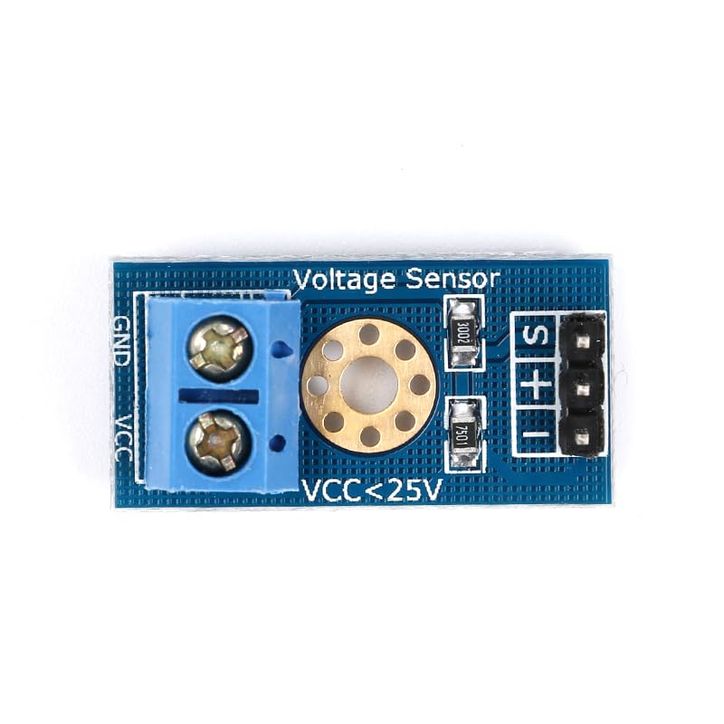 10Pcs DC 0–25V Voltage Detection Sensor Module, Analog Voltage Divider Board for Microcontroller ADC Input, 3.3V/5V Compatible, Screw Terminal Interface