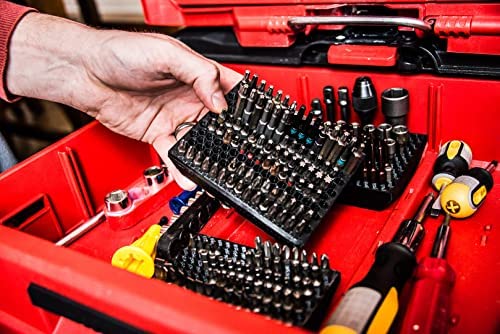 1/4" Hex Driver Bit Organizer Universal and Compatible with Milwaukee Packout 3 Drawer tool box