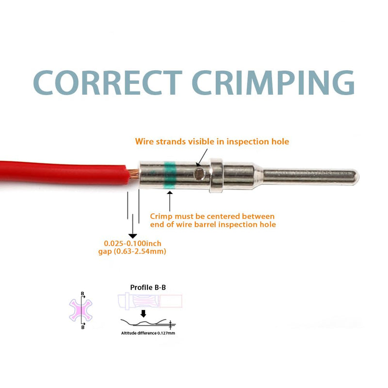 Deutsch Solid Contact Kit Barrel Style Contacts Size 12 16 20 Male Female Terminals DT Series Pin Stainless Steel Crimp Solid Female Male Terminal Set Solid Contacts Socket Connector Wire Blue