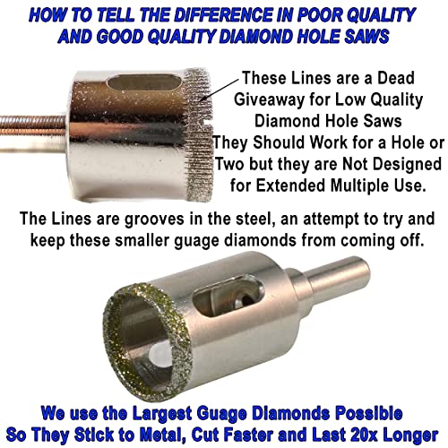 4.5" (4-1-2 in) Diamond Hole Saw for Porcelain and Ceramic Tile, Shower Diverter Valve Installation and Waste Pipe 114mm 4 1/2" Hole Saw