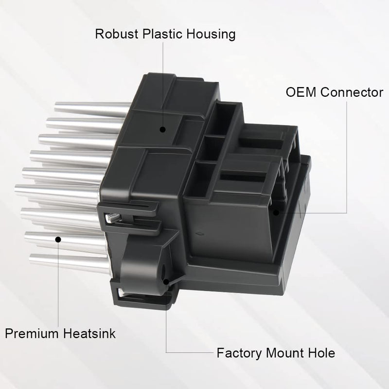 HVAC Blower Motor Resistor Compatible with 2008-2012 Buick 2007-2014 Cadillac Chevy GMC 2008 2009 Hummer H2 2007-2009 Pontiac Suzuki Saturn Replacement for 15141283 15-81638 4P1594