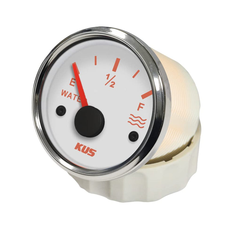 KUS Waterproof 52mm Water Level Tank Meter Gauge Indicator 0-190ohm for Auto Marine Vehicles 12 24 Volts