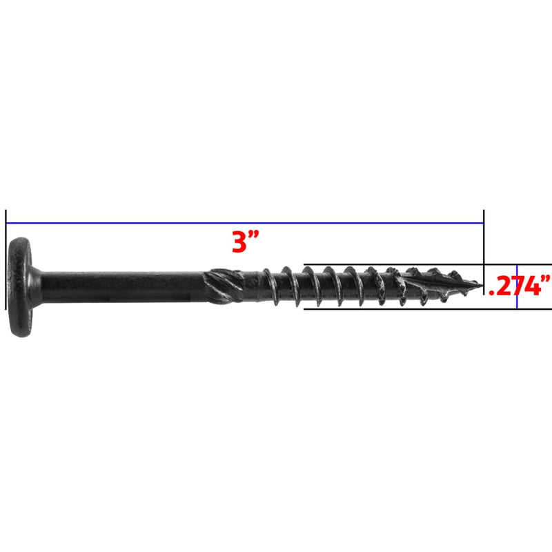 Jake Sales 15x3 Black Wafer Head Structural Lag Screws. Used for Log Construction, Timber Framing, Laminated Beams and Pole Barns Among Other Uses. T-30 Torx/Star Drive (50 Count) 15x3" 50 Count