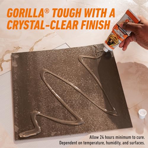 Gorilla Max Strength Construction Adhesive, 2.5 oz (Pack of 3), Clear, Waterproof for Quick Fixes Touch Ups, Bonds Wood Metal Glass Tile Stone Drywall, Indoor Outdoor Gap-Filling Paintable 1 Pack 2.5oz (Pack of 3)