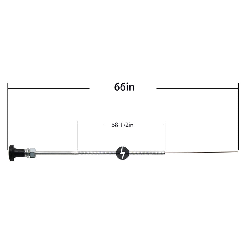 HAKATOP 237 Rotary Universal Push Pull Choke Cable for Tractors 290831 63 inch Inner 60 inch (2-3/4" Travel)
