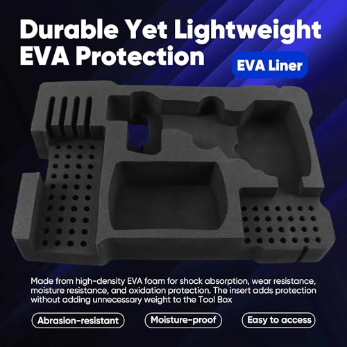 EVA Liner Organizer Compatible with 8435 Series Tool Box, Precision-Cut Insert Fit for 2953 Series Tools 1/4" Hex Impact Driver and Accessories, Only Compatible with 4.0/5.0 Battery Black Compatible with Hex Impact Driver