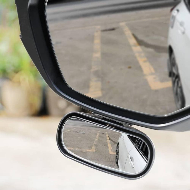 Blind Spot Car Mirror Rectangular, Blind Spot Car Rearview Stick on Mirror, Adjustable Blindspot Convex Wide Angle Side Rearview Mirror for Cars Trucks SUV Black 1 Piece