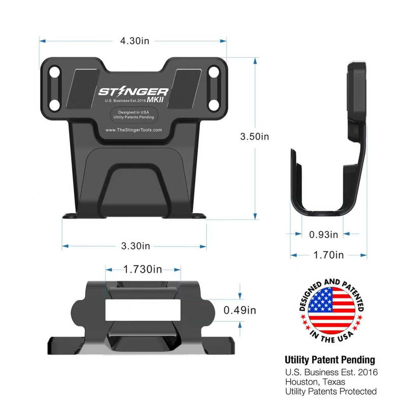  [AUSTRALIA] - Stinger car Holsters for Pistols — Universal Magnetic Gun Mount with Trigger-Guard Receptacle, 30 lb Neodymium Magnet, Protective Rubber Coating — Mounts in Car, Truck, Home, Safe or Wall