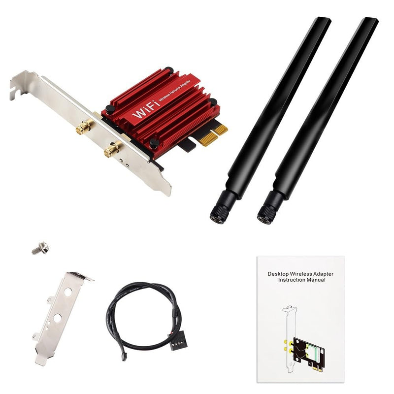 AX200 WiFi 6 PCIe WiFi Card (PCE-AX3000) - 3000Mbps Dual-Band Wireless Adapter with Bluetooth 5.2, MU-MIMO, OFDMA Compatible with Windows 10/11, Desktop Gaming & High-Speed Networking