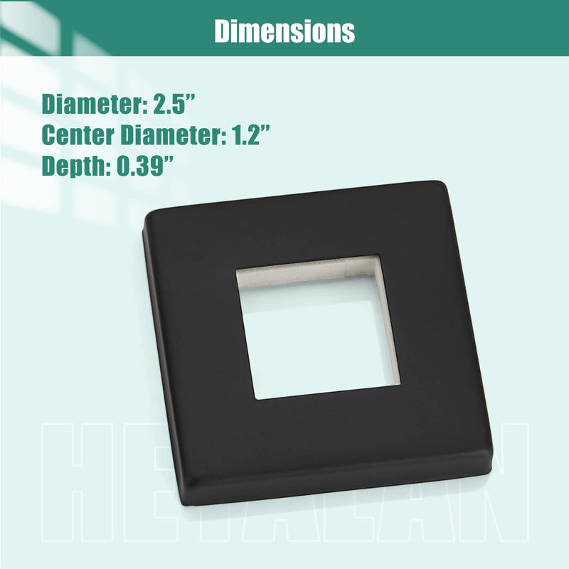 Heyalan Matte Black Shower Flange Cover 2.5 Inch Hand-held Shower Holder Flange Replacement Square Escutcheon Cover Plate 1 pc for Shower Wand Bracket Wall Cover for shower holder