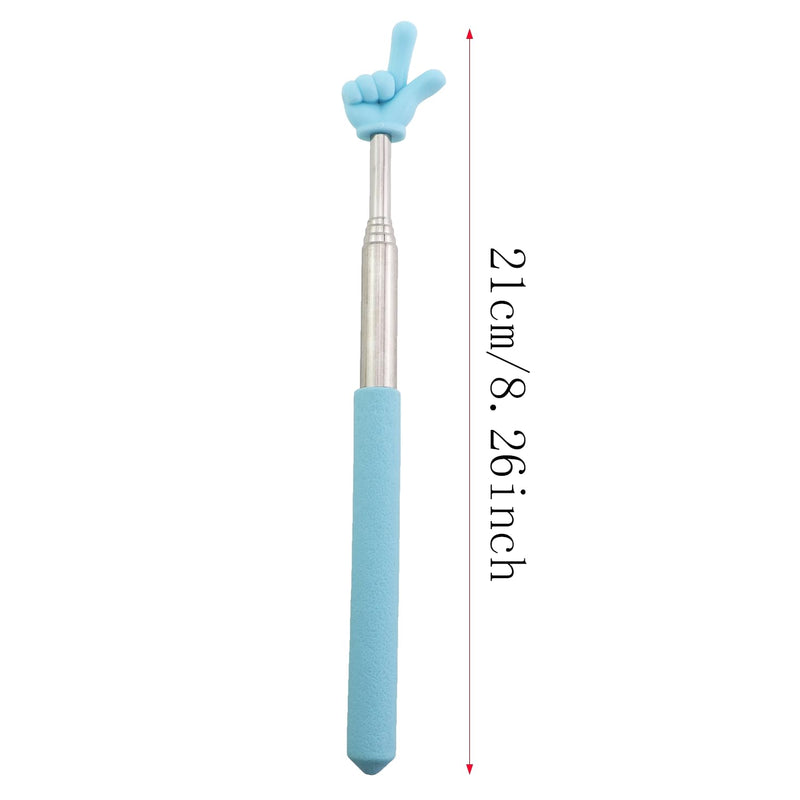 5PCS Classroom Pointer Stick Positioning Reading Book Stainless Steel Rod Pink Purple Yellow Blue Green Multi Purpose Teacher Double Finger Teaching Telescopic Pointer Stick