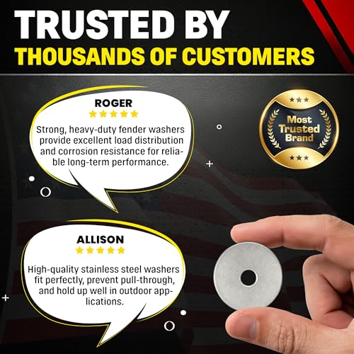 Stainless Fender Washers - Extra Thick ID 2" OD 1/8" Thick 5/16" x 2" 5 Pack